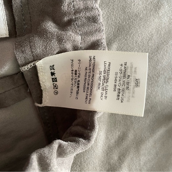 The Row Lambskin Leather Stretch Moto Leggings Gray - Picture 3 of 7